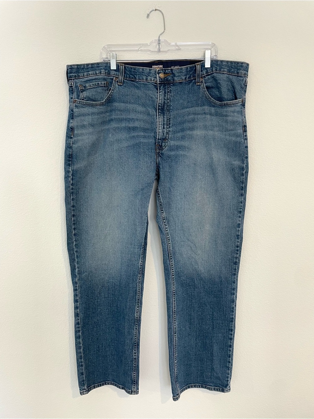 Signature by Levi Strauss Relaxed Fit 44x32 Blue Jeans